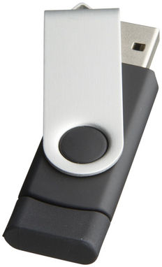Флешка-твистер 1GB, цвет сплошной черный - 1Z20100D-1GB- Фото №4