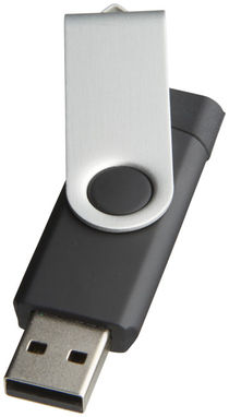 Флешка-твистер 1GB, цвет сплошной черный - 1Z20100D-1GB- Фото №5