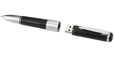 Ручка-флешка металлическая 2GB, цвет сплошной черный - 1Z31442F-2GB- Фото №1
