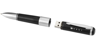Ручка-флешка металева 2GB, колір суцільний чорний - 1Z31442F-2GB- Фото №2