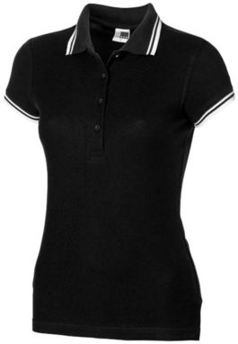 Футболка-поло женская Erie, цвет черный с белым  размер S-XXXXL - 31099995- Фото №1