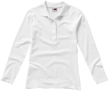 Женская рубашка поло Seattle с длинными рукавами, цвет белый  размер S - XXL - 31105015- Фото №4