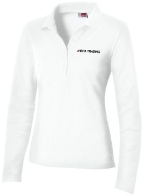 Женская рубашка поло Seattle с длинными рукавами, цвет белый  размер S - XXL - 31105015- Фото №5