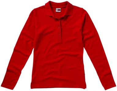 Женская рубашка поло Seattle с длинными рукавами, цвет красный  размер S - XXL - 31105251- Фото №5