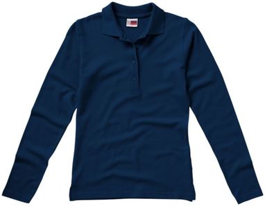 Женская рубашка поло Seattle с длинными рукавами, цвет синий  размер S - XXL - 31105491- Фото №4