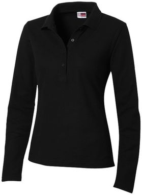 Женская рубашка поло Seattle с длинными рукавами, цвет черный  размер S - XXL - 31105991- Фото №1