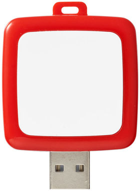 Флешка пластикова квадратна 4GB, колір червоний - 1Z39251D-4GB- Фото №3