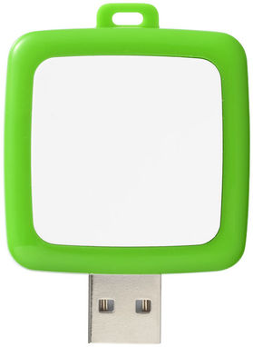 Флешка пластикова квадратна 2GB, колір зелений - 1Z39253D-2GB- Фото №3