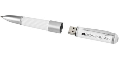 Флешка-ручка металлическая 4GB, цвет белый - 1Z31443F-4GB- Фото №2