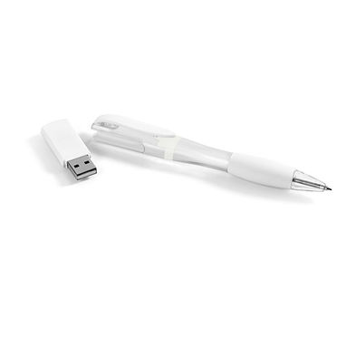 Ручка - мини флешка USB 1GB, цвет белый - 97515.06-1GB- Фото №2