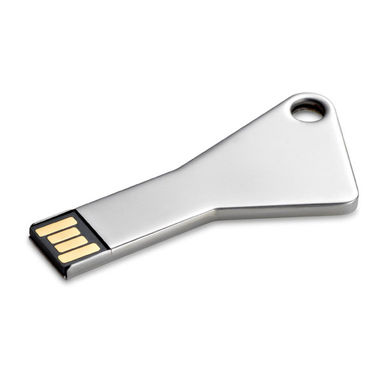 Флешка-ключ 16GB, колір срібний - 97591.40-16GB- Фото №1