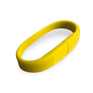 Флешка-браслет USB 1GB, цвет желтый - 97664.08-1GB- Фото №1