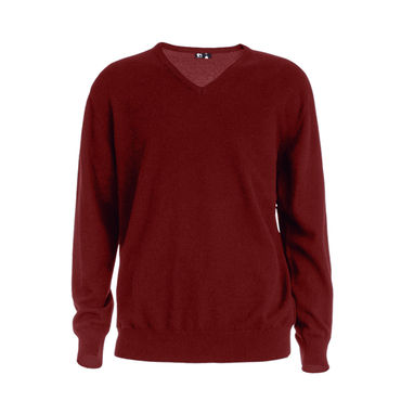 MILAN. Мужской пуловер с v-образным вырезом, цвет бордовый  размер L - 30149-115-L- Фото №1