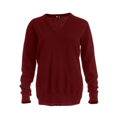 MILAN WOMEN. Жіночий пуловер з v-подібним вирізом, колір бордовий  розмір L - 30150-115-L- Фото №1