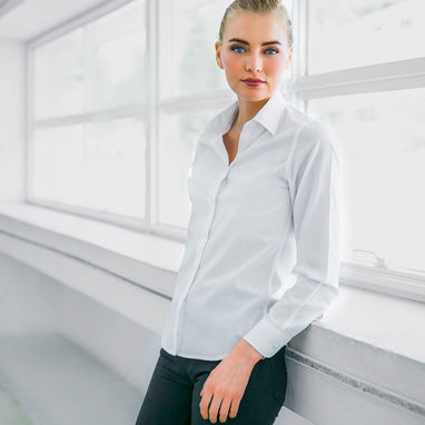 BATALHA WOMEN. Жіноча сорочка popeline, колір білий  розмір L - 30214-106-L- Фото №1