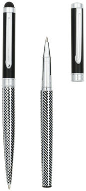 Набір ручок Empire, колір сріблястий, суцільний чорний - 10712900- Фото №9