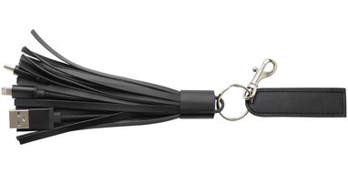 Тканинний кабель для зарядки Tassel , колір суцільний чорний - 12396400- Фото №10