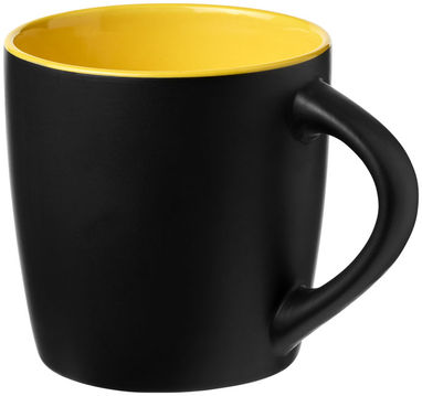 Чашка керамічна Riviera, колір суцільний чорний, жовтий - 10047605- Фото №1