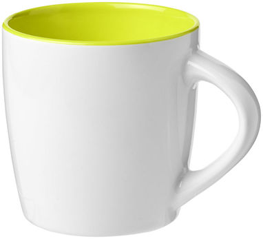 Чашка керамічна Aztec, колір білий, зелений лайм - 10047704- Фото №1
