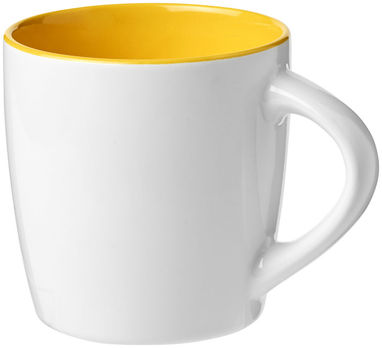 Чашка керамічна Aztec, колір білий, жовтий - 10047705- Фото №1