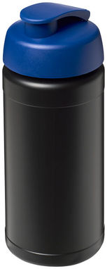 Бутылка спортивная Baseline Plus , цвет сплошной черный, синий - 21006813- Фото №1