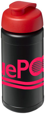Бутылка спортивная Baseline Plus , цвет сплошной черный, красный - 21006814- Фото №2