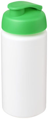 Пляшка спортивна Baseline Plus grip , колір білий, зелений - 21007206- Фото №1