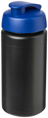 Бутылка спортивная Baseline Plus grip , цвет сплошной черный, синий - 21007213- Фото №1