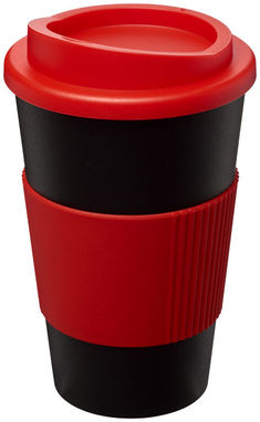 Термокружка Americano , колір суцільний чорний, червоний - 21000203- Фото №1