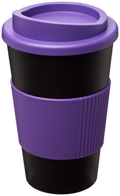 Термокружка Americano , колір суцільний чорний, пурпурний - 21000206- Фото №1