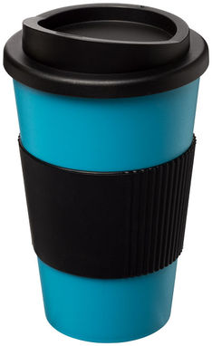 Термокружка Americano , колір колір морської хвилі, суцільний чорний - 21000218- Фото №1