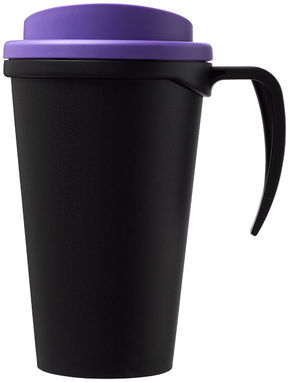 Термокружка Americano Grande , колір суцільний чорний, пурпурний - 21000418- Фото №4