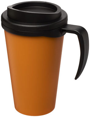 Термокружка Americano Grande , колір помаранчевий, суцільний чорний - 21000423- Фото №1