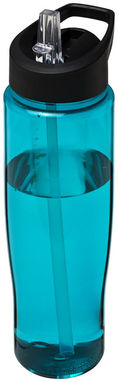 Пляшка спортивна H2O Tempo , колір колір морської хвилі, суцільний чорний - 21004405- Фото №1