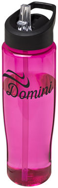 Пляшка спортивна H2O Tempo , колір рожевий, суцільний чорний - 21004406- Фото №2