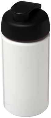 Бутылка спортивная H2O Bop , цвет белый, сплошной черный - 21005011- Фото №1