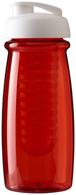 Бутылка спортивная H2O Pulse , цвет красный прозрачный, белый - 21005501- Фото №3