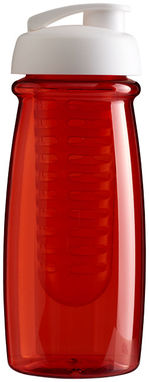 Бутылка спортивная H2O Pulse , цвет красный прозрачный, белый - 21005501- Фото №4