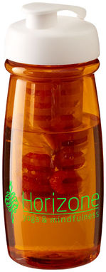 Бутылка спортивная H2O Pulse , цвет оранжевый прозрачный, белый - 21005502- Фото №2