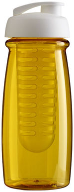 Пляшка спортивна H2O Pulse , колір жовтий, білий - 21005503- Фото №4