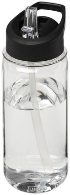 Пляшка спортивна H2O Octave , колір прозорий, суцільний чорний - 21006700- Фото №1