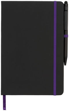 Блокнот , цвет сплошной черный, пурпурный - 21021003- Фото №3