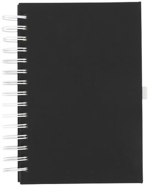 Блокнот Wiro, цвет сплошной черный, белый - 21021100- Фото №3