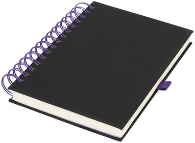 Блокнот Wiro, цвет сплошной черный, пурпурный - 21021103- Фото №1