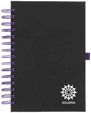 Блокнот Wiro, колір суцільний чорний, пурпурний - 21021103- Фото №2