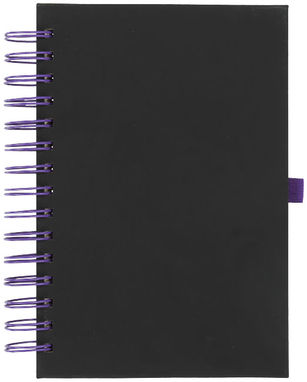 Блокнот Wiro, колір суцільний чорний, пурпурний - 21021103- Фото №3