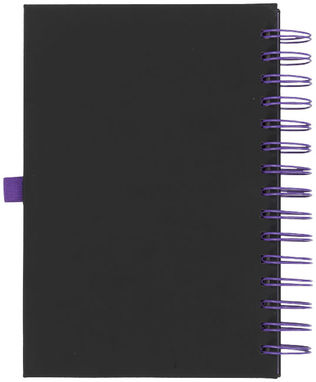 Блокнот Wiro, цвет сплошной черный, пурпурный - 21021103- Фото №4