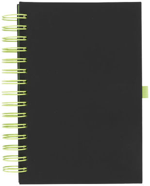 Блокнот Wiro, колір суцільний чорний, лайм - 21021104- Фото №3