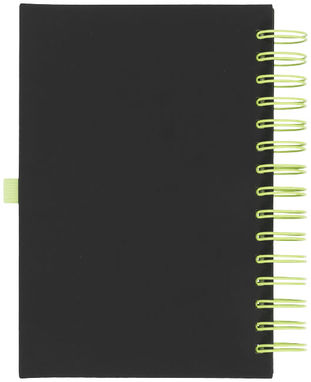 Блокнот Wiro, колір суцільний чорний, лайм - 21021104- Фото №4