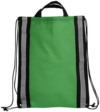 Светоотражающий рюкзак на веревках, цвет зеленый - 21072202- Фото №3